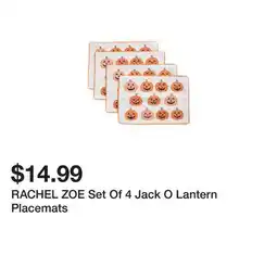 Marshalls RACHEL ZOE Set Of 4 Jack O Lantern Placemats offer