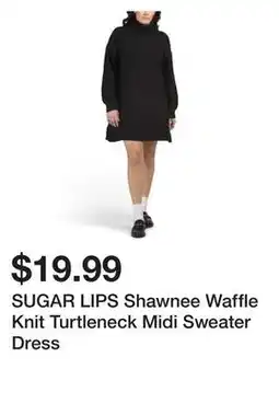 Marshalls SUGAR LIPS Shawnee Waffle Knit Turtleneck Midi Sweater Dress offer