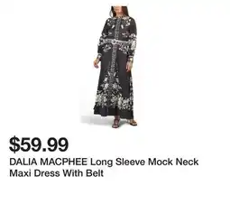 Marshalls DALIA MACPHEE Long Sleeve Mock Neck Maxi Dress With Belt offer
