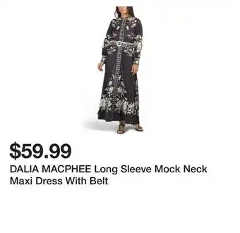 Marshalls DALIA MACPHEE Long Sleeve Mock Neck Maxi Dress With Belt offer