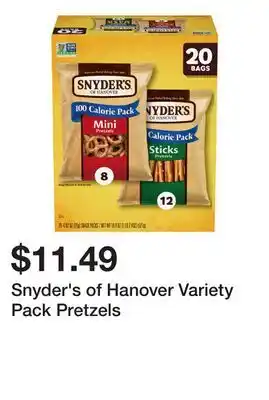 Wegmans Snyder's of Hanover Variety Pack Pretzels offer