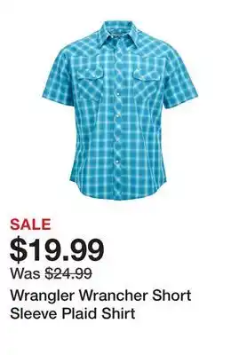 Tractor Supply Company Wrangler Wrancher Short Sleeve Plaid Shirt offer