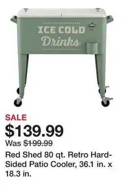 Tractor Supply Company Red Shed 80 qt. Retro Hard-Sided Patio Cooler, 36.1 in. x 18.3 in offer
