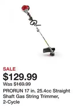 Tractor Supply Company PRORUN 17 in. 25.4cc Straight Shaft Gas String Trimmer, 2-Cycle offer