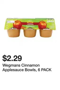 Wegmans Wegmans Cinnamon Applesauce Bowls, 6 PACK offer