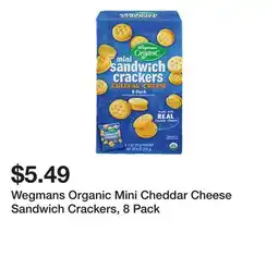 Wegmans Wegmans Organic Mini Cheddar Cheese Sandwich Crackers, 8 Pack offer