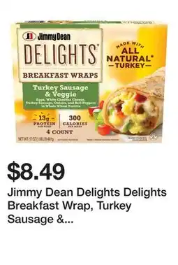 Wegmans Jimmy Dean Delights Delights Breakfast Wrap, Turkey Sausage & Veggies, Frozen, 4 Count offer
