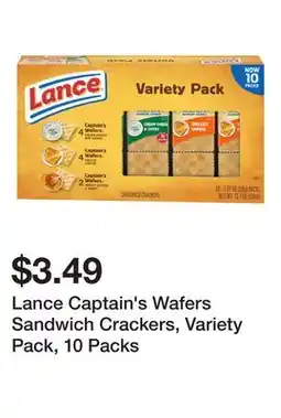 Wegmans Lance Captain's Wafers Sandwich Crackers, Variety Pack, 10 Packs offer