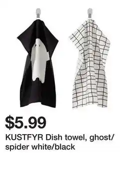 Ikea KUSTFYR Dish towel, ghost/spider white/black offer