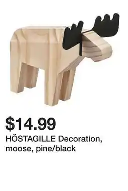 Ikea HÖSTAGILLE Decoration, moose, pine/black offer