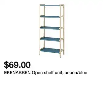 Ikea EKENABBEN Open shelf unit, aspen/blue offer