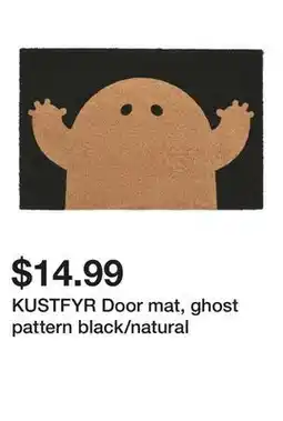 Ikea KUSTFYR Door mat, ghost pattern black/natural offer