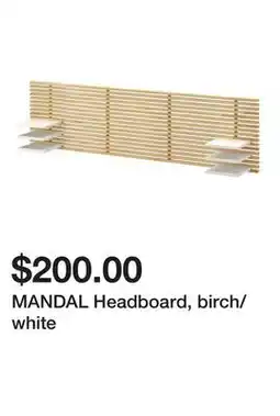 Ikea MANDAL Headboard, birch/white offer