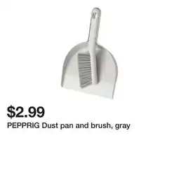 Ikea PEPPRIG Dust pan and brush, gray offer