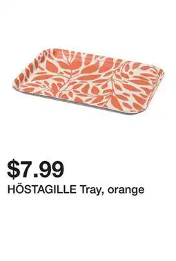 Ikea HÖSTAGILLE Tray, orange offer