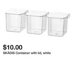 Ikea SKÅDIS Container with lid, white offer