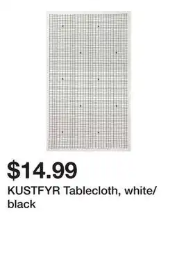 Ikea KUSTFYR Tablecloth, white/black offer