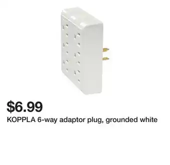 Ikea KOPPLA 6-way adaptor plug, grounded white offer