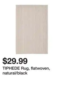 Ikea TIPHEDE Rug, flatwoven, natural/black offer