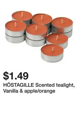 Ikea HÖSTAGILLE Scented tealight, Vanilla & apple/orange offer