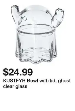 Ikea KUSTFYR Bowl with lid, ghost clear glass offer
