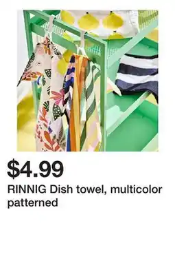 Ikea RINNIG Dish towel, multicolor patterned offer