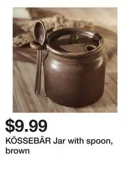 Ikea KÖSSEBÄR Jar with spoon, brown offer