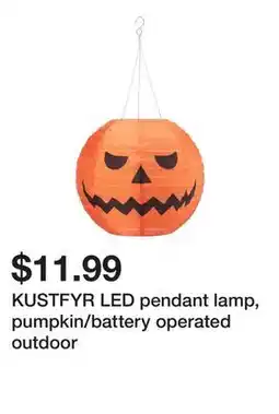 Ikea KUSTFYR LED pendant lamp, pumpkin/battery operated outdoor offer