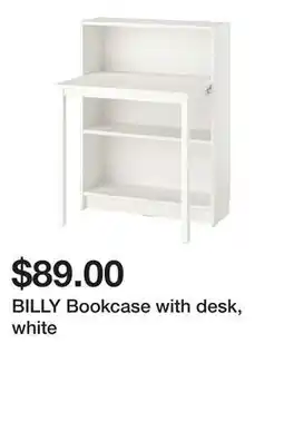 Ikea BILLY Bookcase with desk, white offer