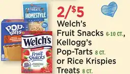 Heinen's Welch's Fruit Snacks 6-10 CT., Kellogg's Pop-Tarts 8 CT. or Rice Krispies Treats 8 CT offer