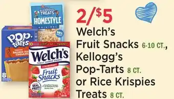 Heinen's Welch's Fruit Snacks 6-10 CT., Kellogg's Pop-Tarts 8 CT. or Rice Krispies Treats 8 CT offer