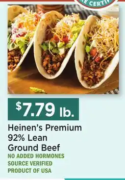 Heinen's Heinen's Premium 92% Lean Ground Beef offer