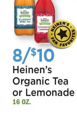 Heinen's Heinen's Organic Tea or Lemonade offer