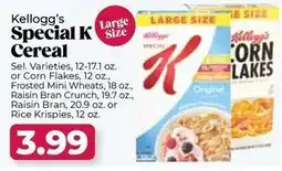 Roche Bros Kellogg's Special K Size Cereal offer