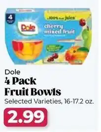 Roche Bros Dole fruit bowls offer