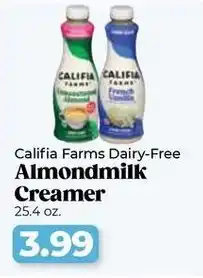 Roche Bros Califia farms dairy-free almondmilk creamer offer