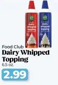 Roche Bros Food Club Dairy Whipped Topping offer