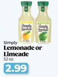 Roche Bros Simply Lemonade or Limeade offer