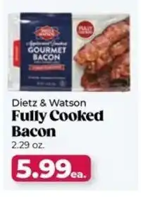 Roche Bros Dietz & Watson Fully Cooked Bacon offer