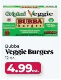 Roche Bros Bubba Veggie Burgers offer