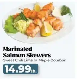 Roche Bros Marinated Salmon Skewers offer