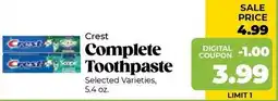 Roche Bros Crest Complete Toothpaste offer