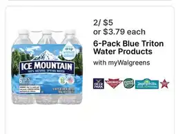 Walgreens 6-Pack Blue Triton Water Products offer