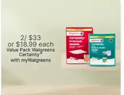 Walgreens Value Pack Walgreens Certainty offer