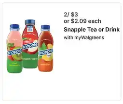 Walgreens Snapple Tea or Drink offer