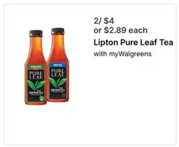 Walgreens Lipton Pure Leaf Tea offer