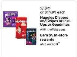 Walgreens Huggies Diapers and Wipes or Pull-Ups or Goodnites offer