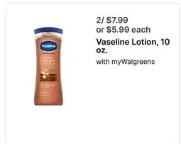 Walgreens Vaseline Lotion, 10 oz offer