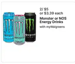 Walgreens Monster or NOS Energy Drinks offer