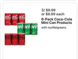 Walgreens 6-Pack Coca-Cola Mini Can Products offer